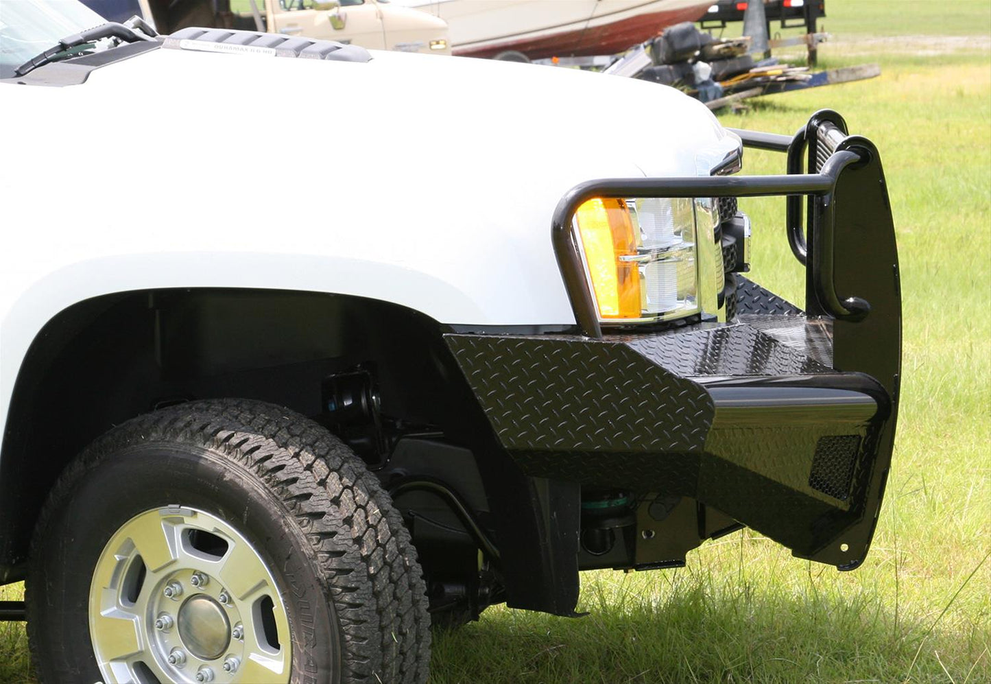 Fab Fours Black Steel Full Guard Front Bumpers for 2011-2014 SIERRA 2500 HD, SIERRA 3500 HD - GM11-S2860-1