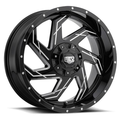 REV Wheels 895 Series Offroad Gloss Black Machined Wheels 895M-7705600