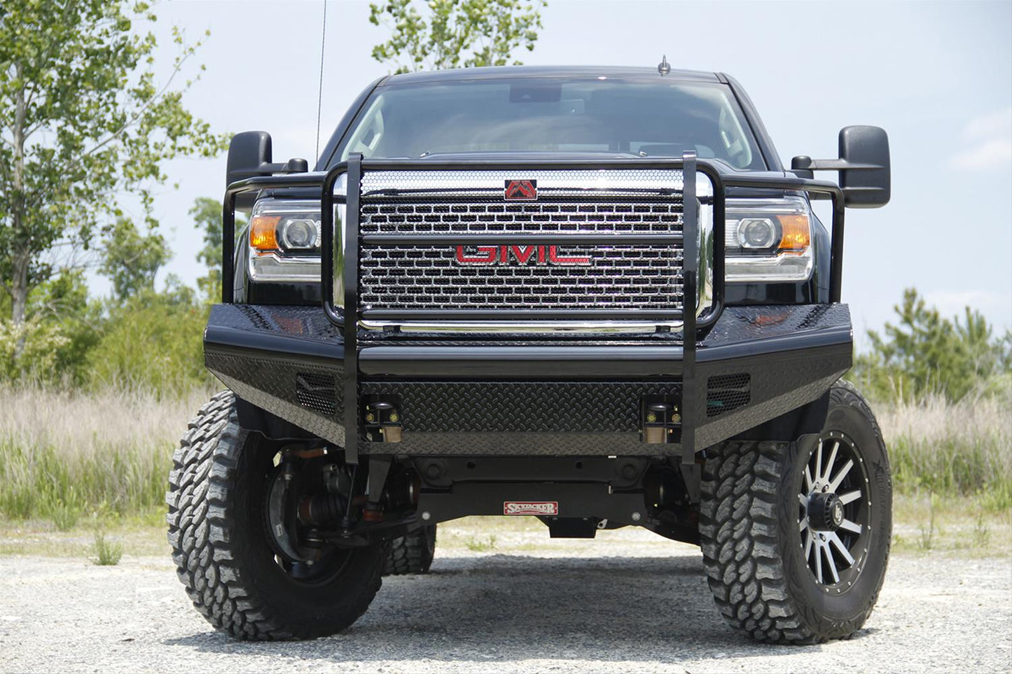 Fab Fours Black Steel Full Guard Front Bumpers for 2015-2019 SIERRA 2500 HD, SIERRA 3500 HD - GM14-S3160-1