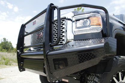 Fab Fours Black Steel Full Guard Front Bumpers for 2015-2019 SIERRA 2500 HD, SIERRA 3500 HD - GM14-S3160-1