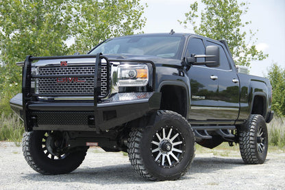 Fab Fours Black Steel Full Guard Front Bumpers for 2015-2019 SIERRA 2500 HD, SIERRA 3500 HD - GM14-S3160-1